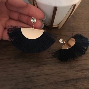 Black Tassel Fringe Statement Earrings 🖤